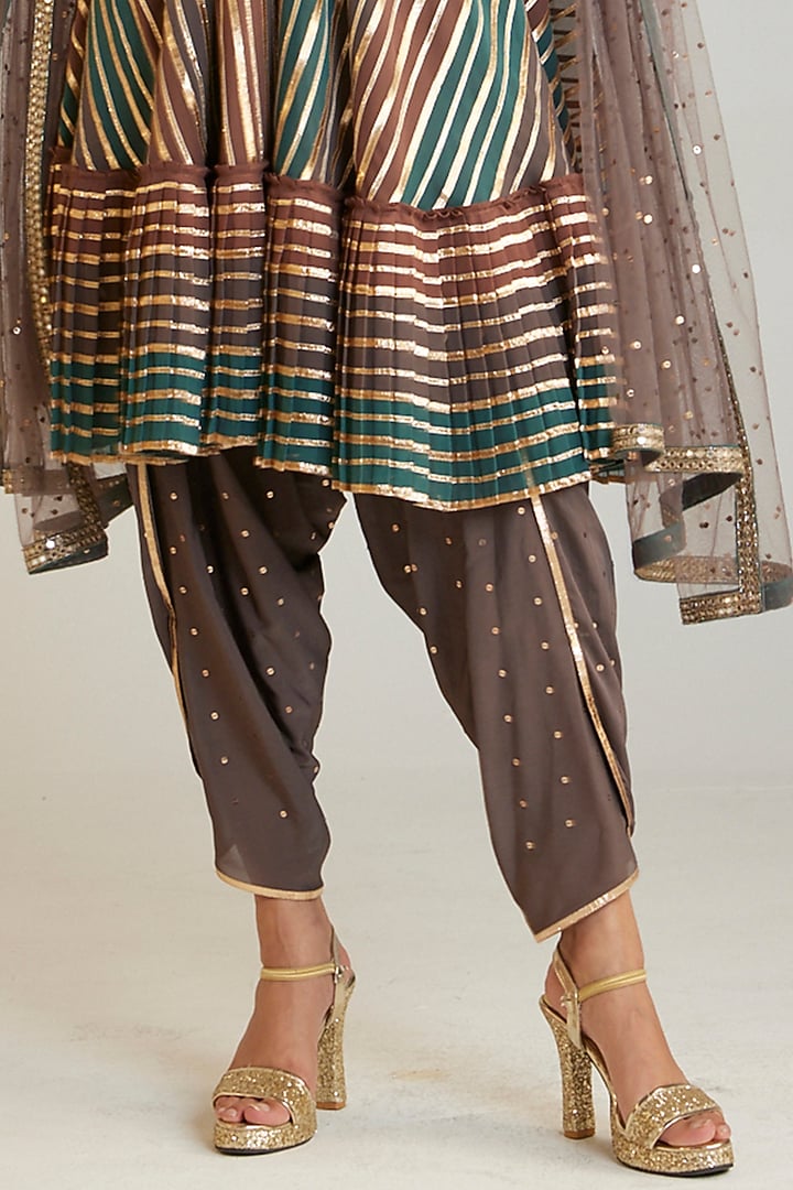 Multi-Colored Georgette A-Line Kurta Set by Vvani by Vani Vats at Pernia's Pop Up Shop