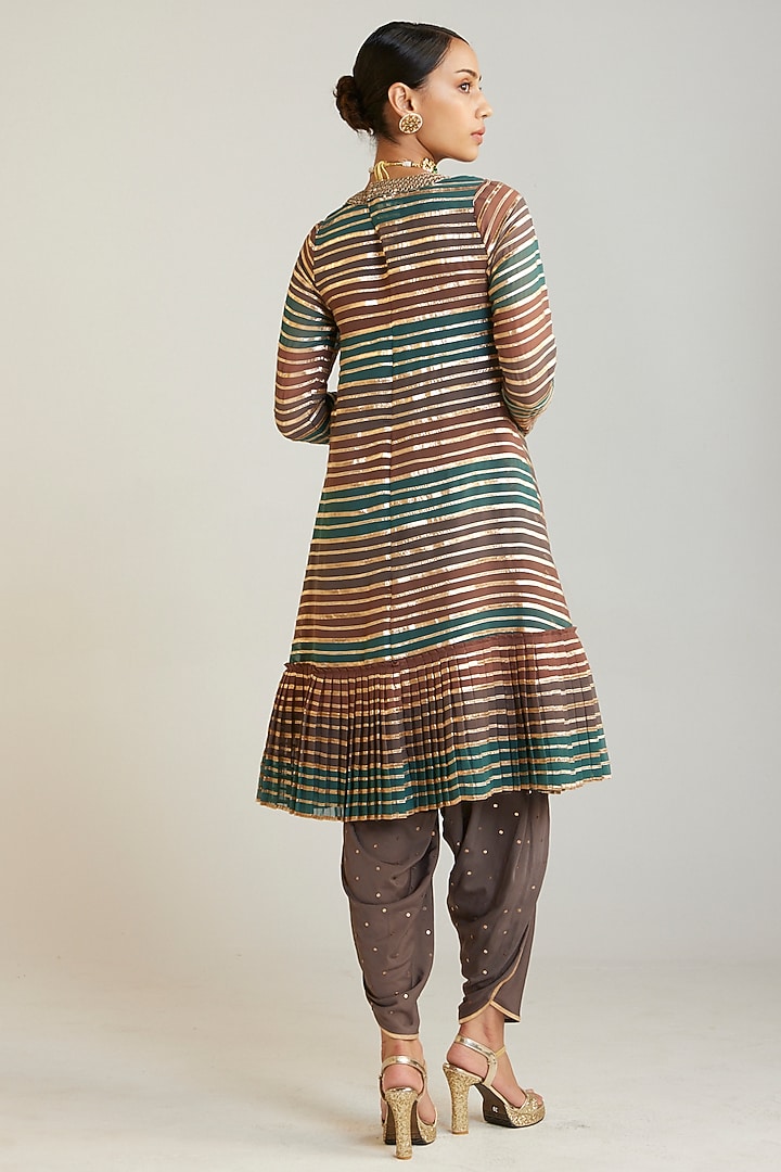 Multi-Colored Georgette A-Line Kurta Set by Vvani by Vani Vats at Pernia's Pop Up Shop