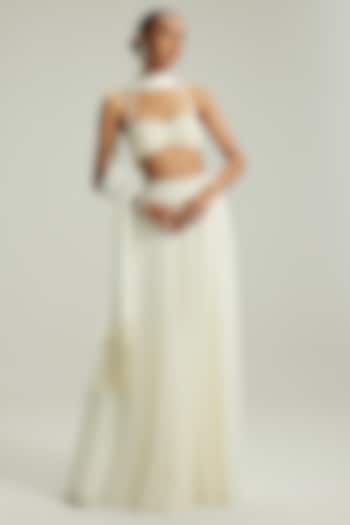 Off-White Georgette Wedding Lehenga Set by Vvani By Vani Vats at Pernia's Pop Up Shop