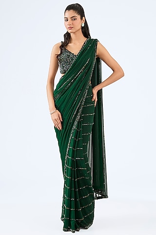 Jade Georgette Saree Set