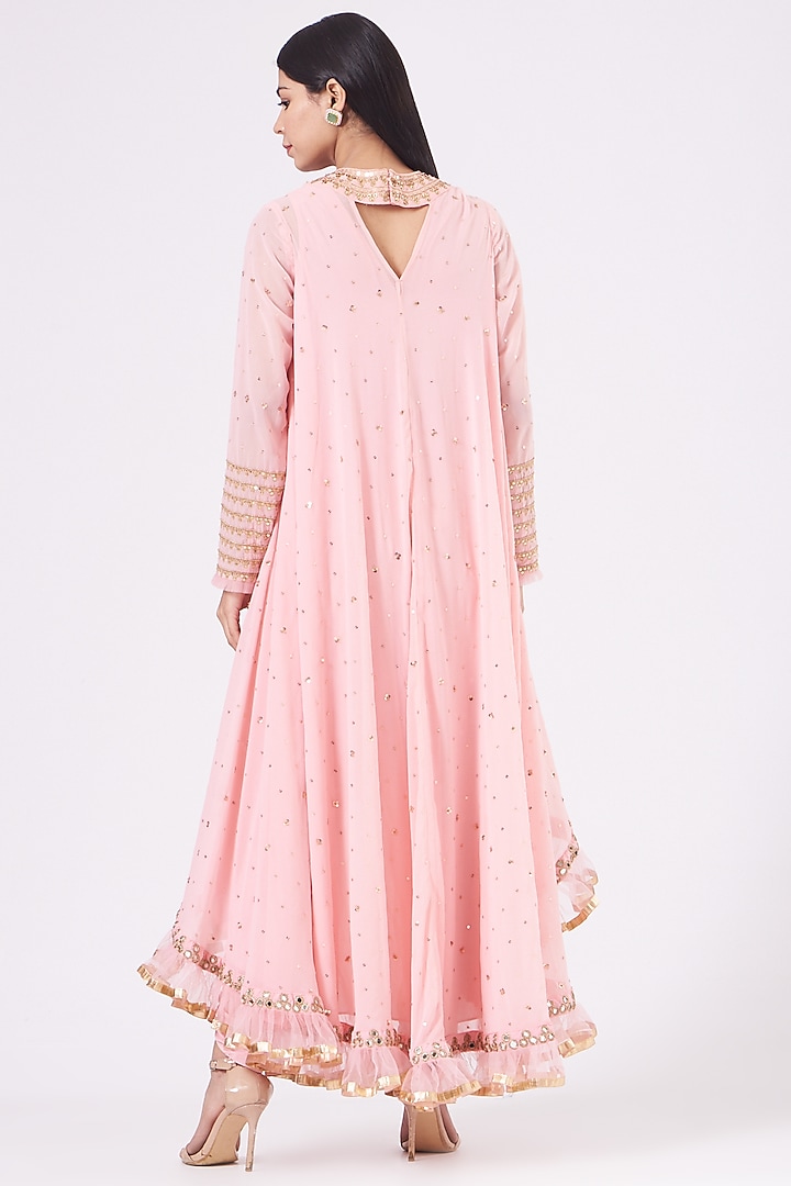 Peach Crepe Dhoti Set by Vvani by Vani Vats at Pernia's Pop Up Shop