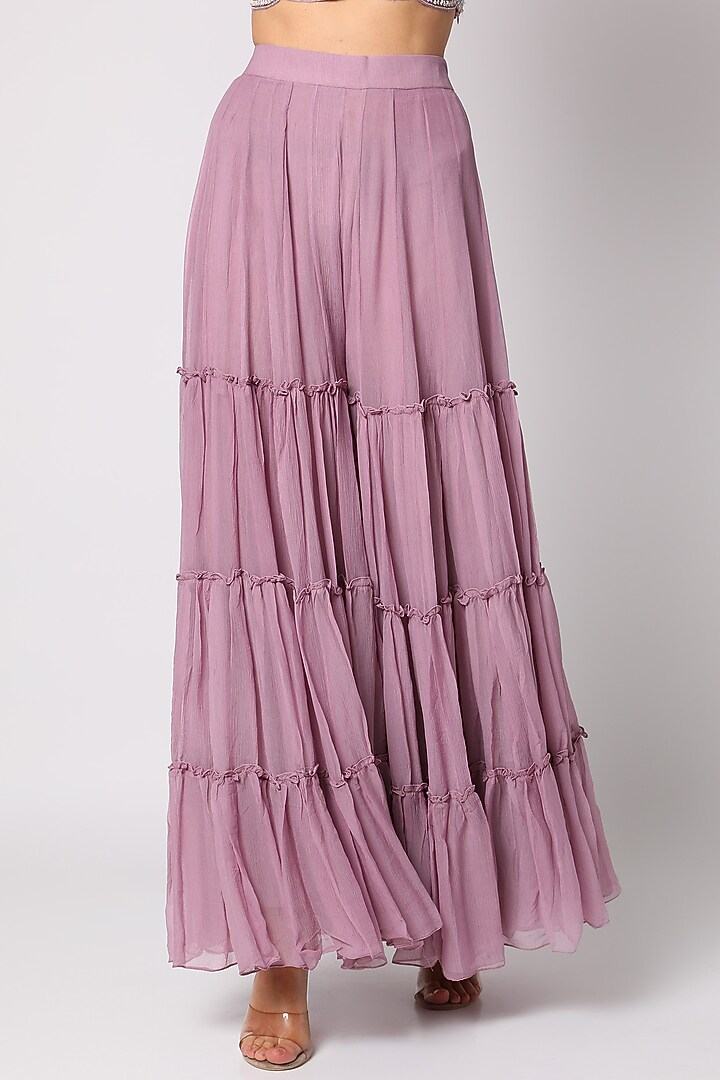 Lilac Hand Embroidered Wedding Sharara Set by Vara By Vibha & Priti at Pernia's Pop Up Shop
