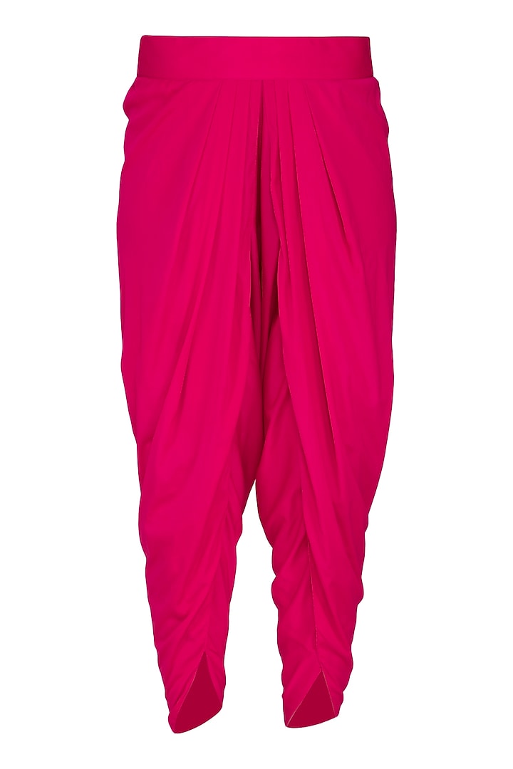 Peacock Pink Embroidered Dhoti Kurta Set With Inner by Vvani by Vani Vats at Pernia's Pop Up Shop