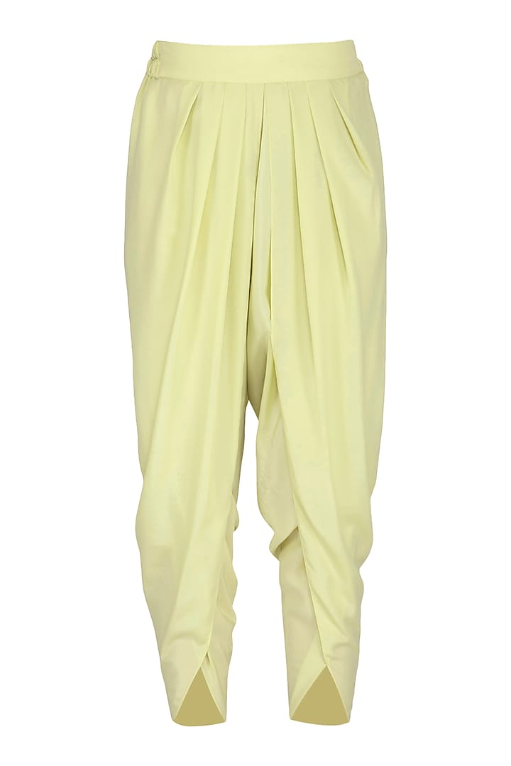 Sap Green Georgette Hand Embroidered Asymmetrical Kurta Set by Vvani by Vani Vats at Pernia's Pop Up Shop