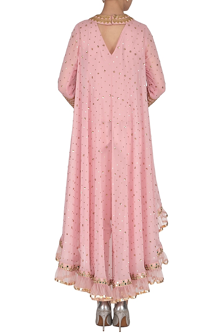 Powder Pink Embroidered Dhoti Kurta Set With Inner by Vvani by Vani Vats at Pernia's Pop Up Shop