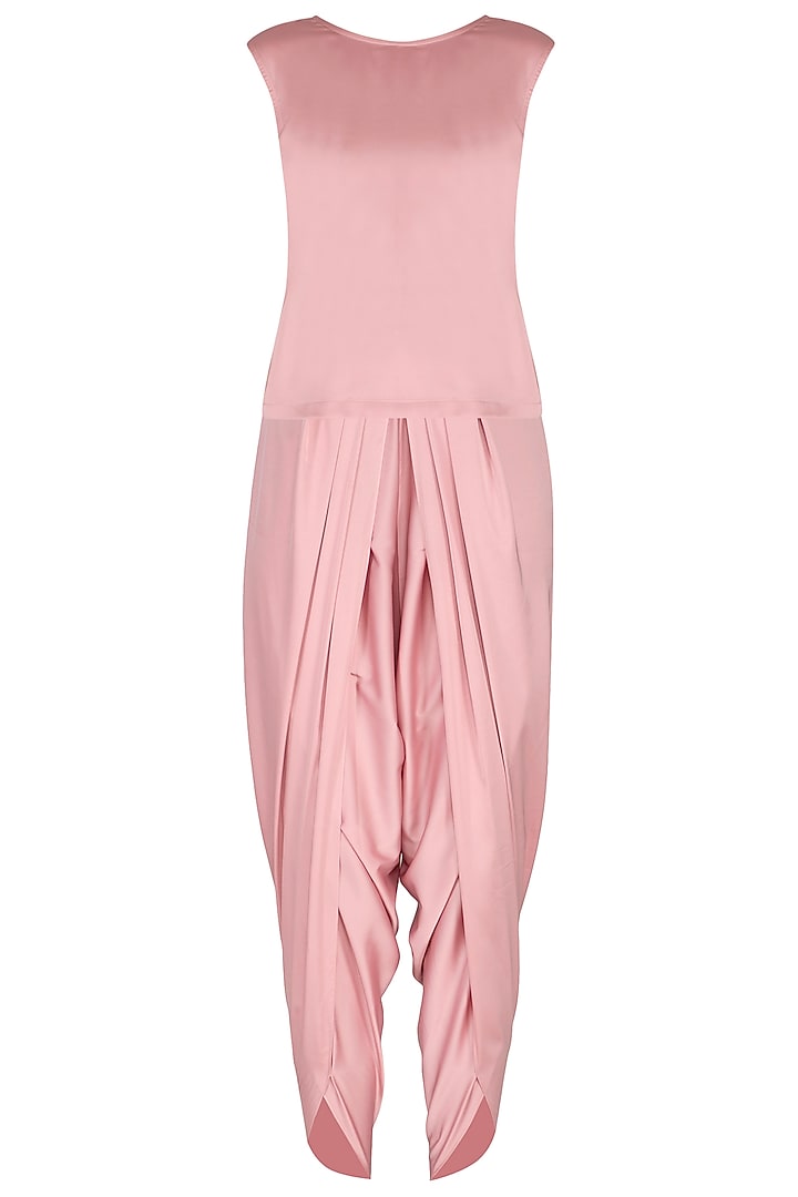 Powder Pink Embroidered Dhoti Kurta Set With Inner by Vvani by Vani Vats at Pernia's Pop Up Shop