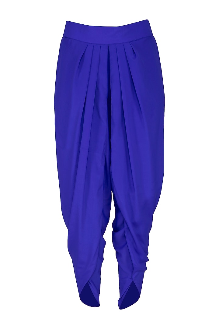 Royal Blue Embroidered Dhoti Kurta Set With Inner by Vvani by Vani Vats at Pernia's Pop Up Shop