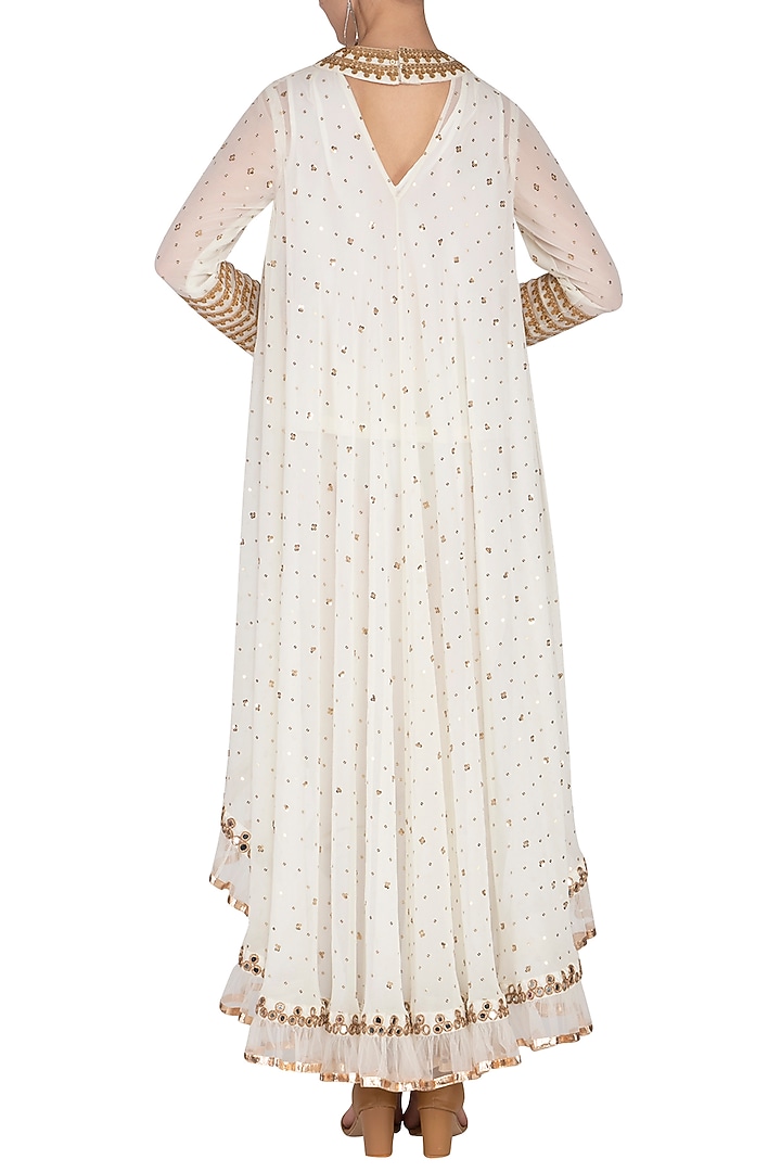 Off White Embroidered Dhoti Kurta Set With Inner by Vvani by Vani Vats at Pernia's Pop Up Shop