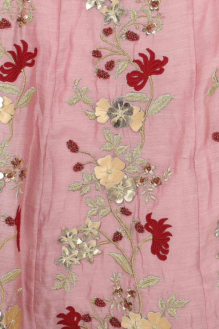 Pink zari-sequins-cutdana embroidered anarkali set available only at Pernia's Pop Up Shop.