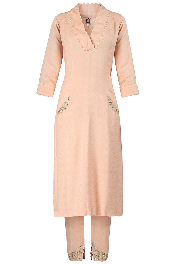 Tea rose embroidered mullet tunic with pants available only at Pernia's Pop Up Shop.