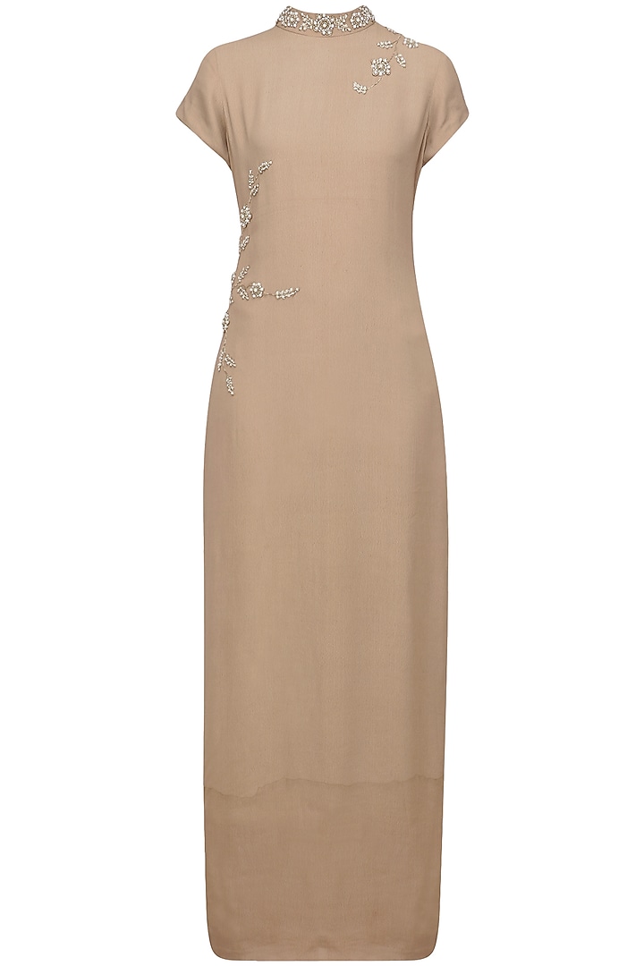 Old rose pearl embellished tunic and pants set available only at Pernia's Pop Up Shop.