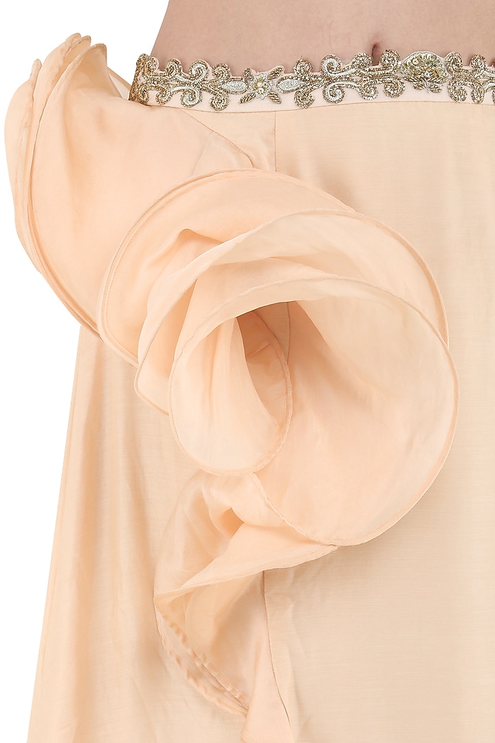 Tea rose embroidered crop top with ruffle skirt available only at Pernia's Pop Up Shop.