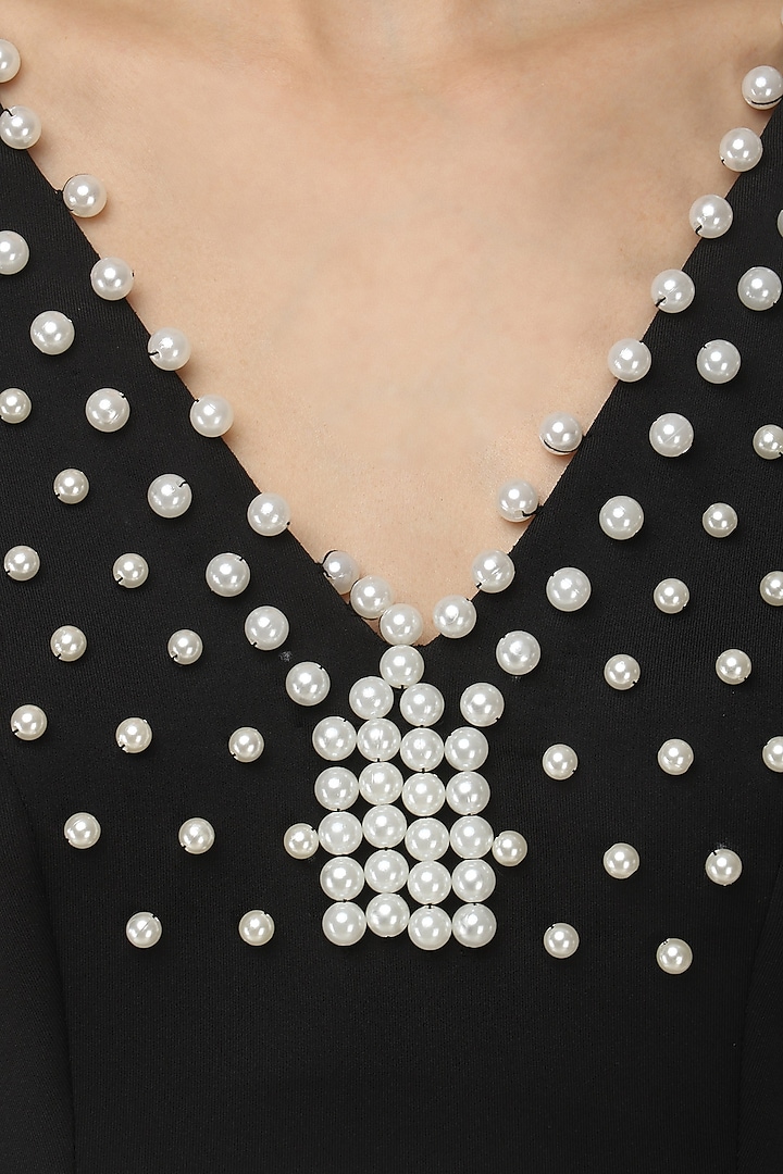 Black Pearl Embellished Midi Dress available only at Pernia's Pop Up