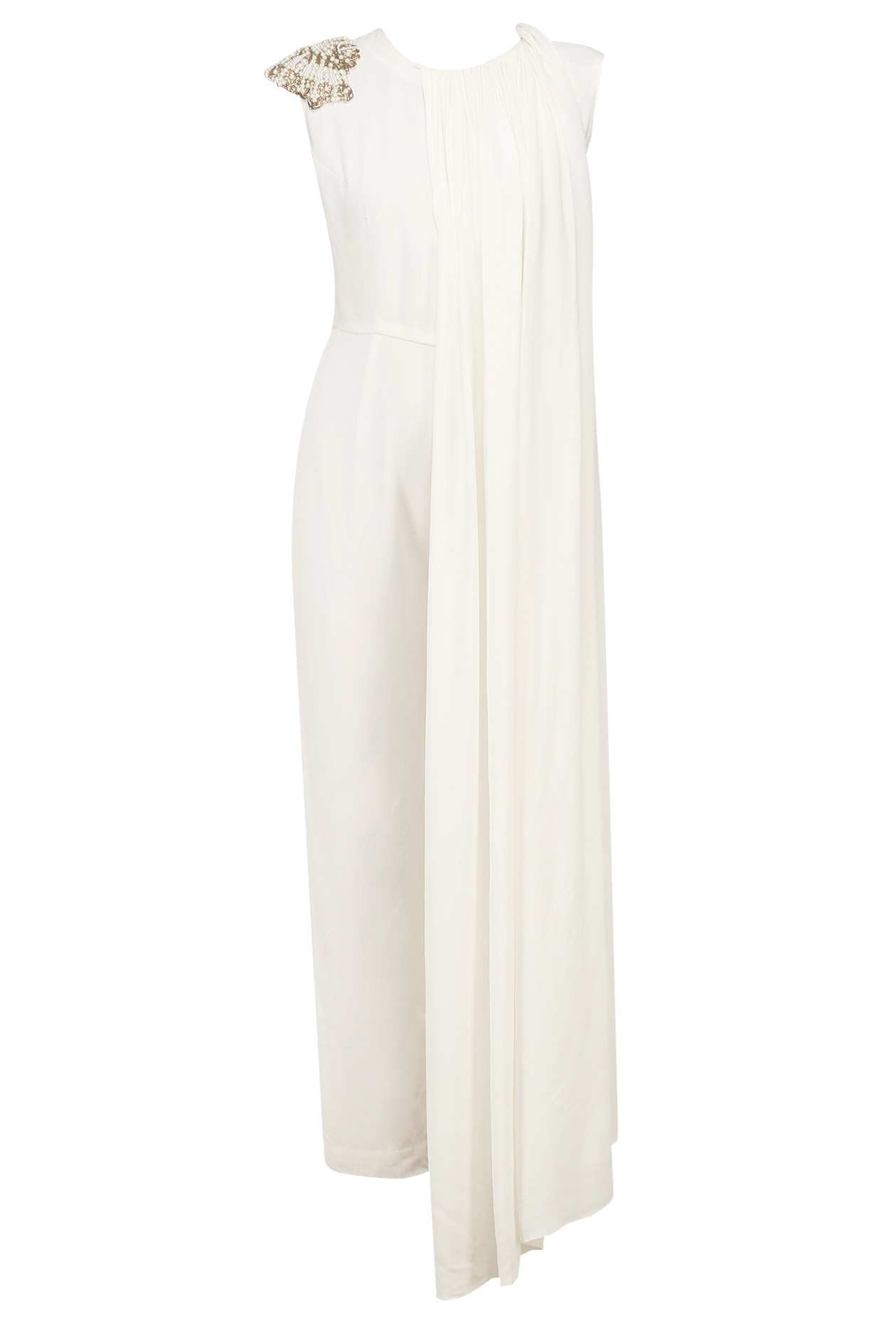 white pearl jumpsuit