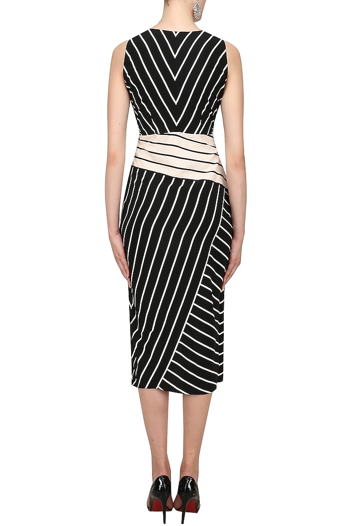 Black Striped Fitted Dress available only at Pernia's Pop Up Shop.
