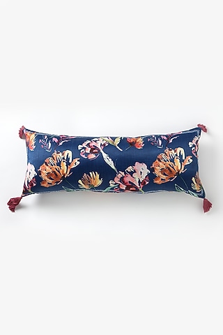 Blue Silk Mushroo Floral Handpainted Cushion

 by Vvyom