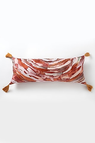 Red Silk Mushroo Abstract Handpainted Cushion

 by Vvyom