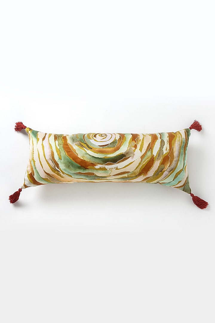 Yellow Silk Mushroo Abstract Handpainted Cushion

 by Vvyom