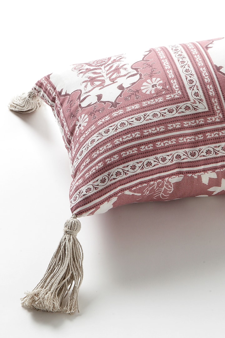 Pink Silk Cotton Jaipur Heritage Cushion by Vvyom at Pernia's Pop Up Shop