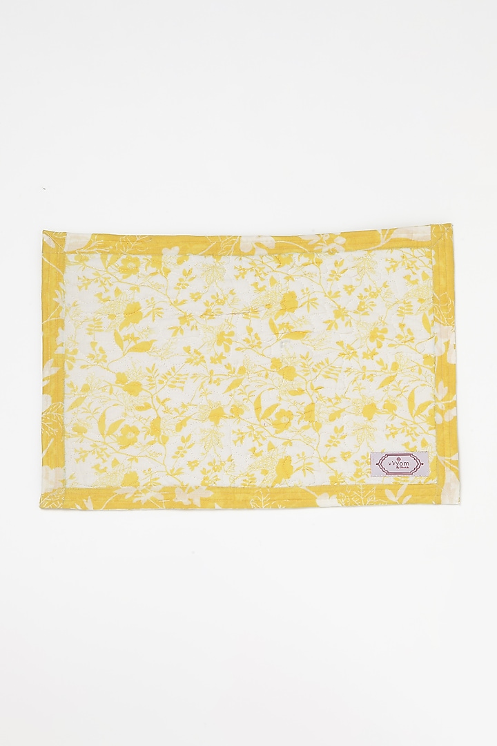 Yellow Cotton Table Mat (Set of 4) by Vvyom at Pernia's Pop Up Shop
