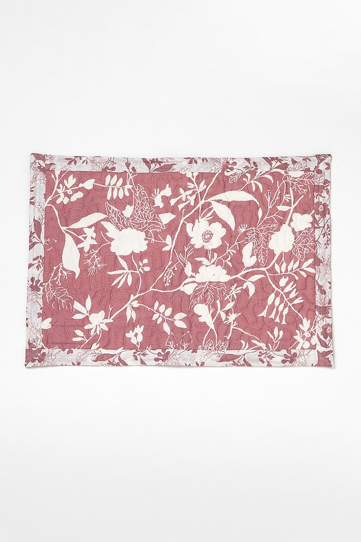 Pink Cotton Table Mat (Set of 4) by Vvyom at Pernia's Pop Up Shop