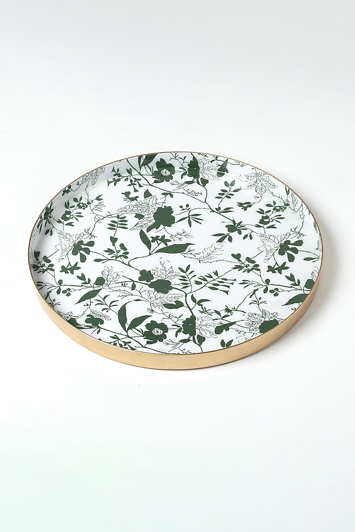 Green Aluminium Metal Tray (Set of 2) by Vvyom at Pernia's Pop Up Shop
