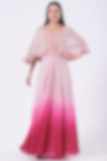 Pink Ombre Embroidered Gown by Vyasa By Urvi