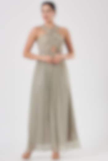 Grey Hand Embroidered Gown by Vyasa By Urvi
