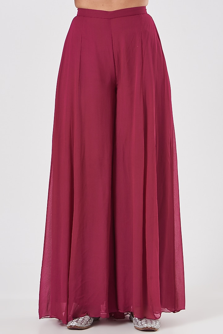 Purple Viscose Georgette Party Wear Sharara Set by Vyasa By Urvi at Pernia's Pop Up Shop