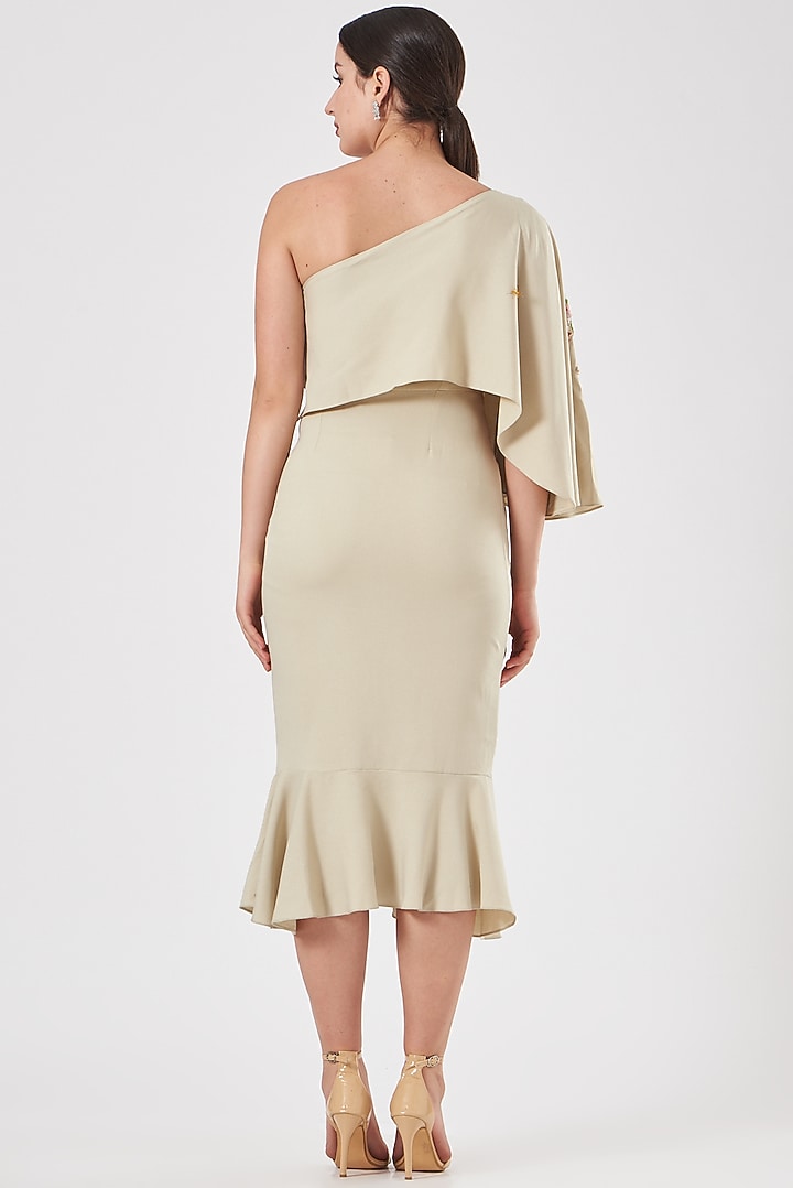 Mint Green Crepe Frilled Midi Dress by Vyasa by Urvi - Kids at Pernia's Pop Up Shop