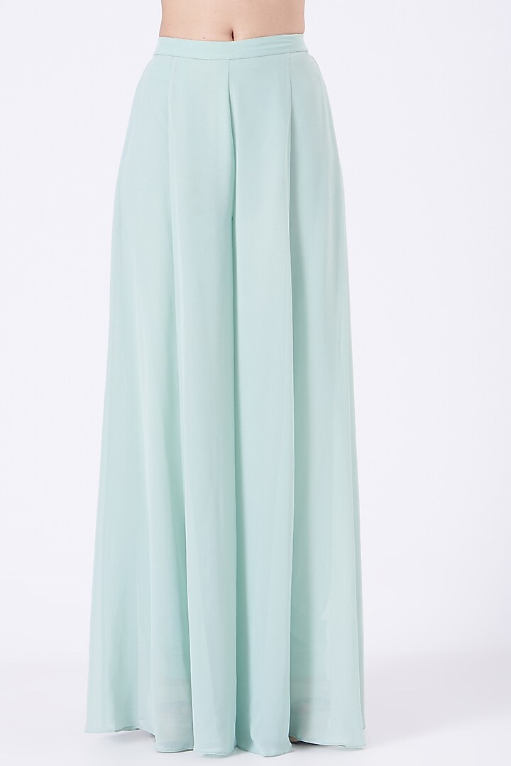 Mint Viscose Georgette Sharara Set For Girls by Vyasa by Urvi - Kids at Pernia's Pop Up Shop