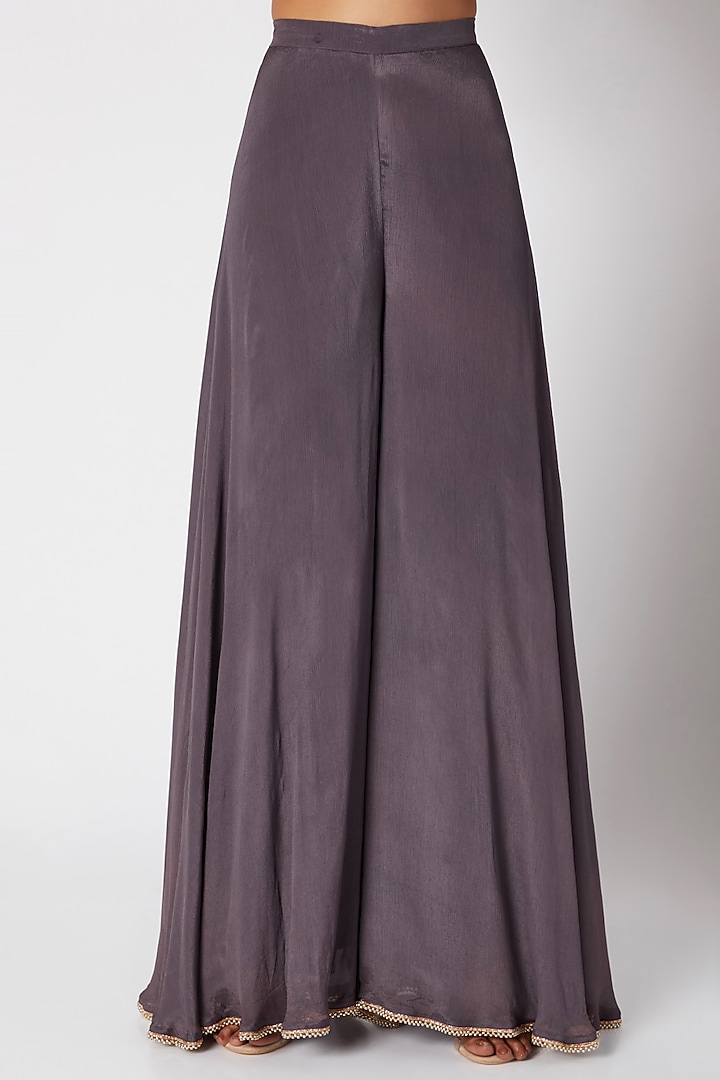 Purple Embroidered Sharara Set For Girls by Vyasa by Urvi - Kids at Pernia's Pop Up Shop