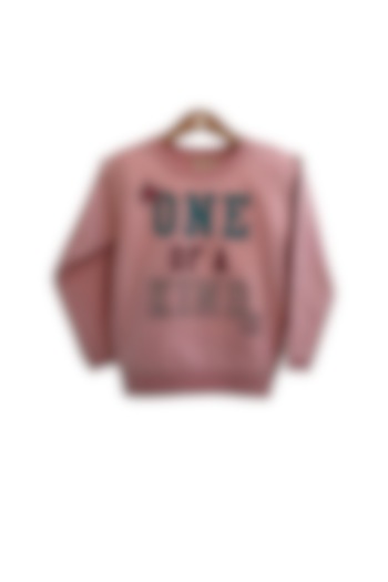 Pink Printed Sweat Tee For Girls by BYB PREMIUM