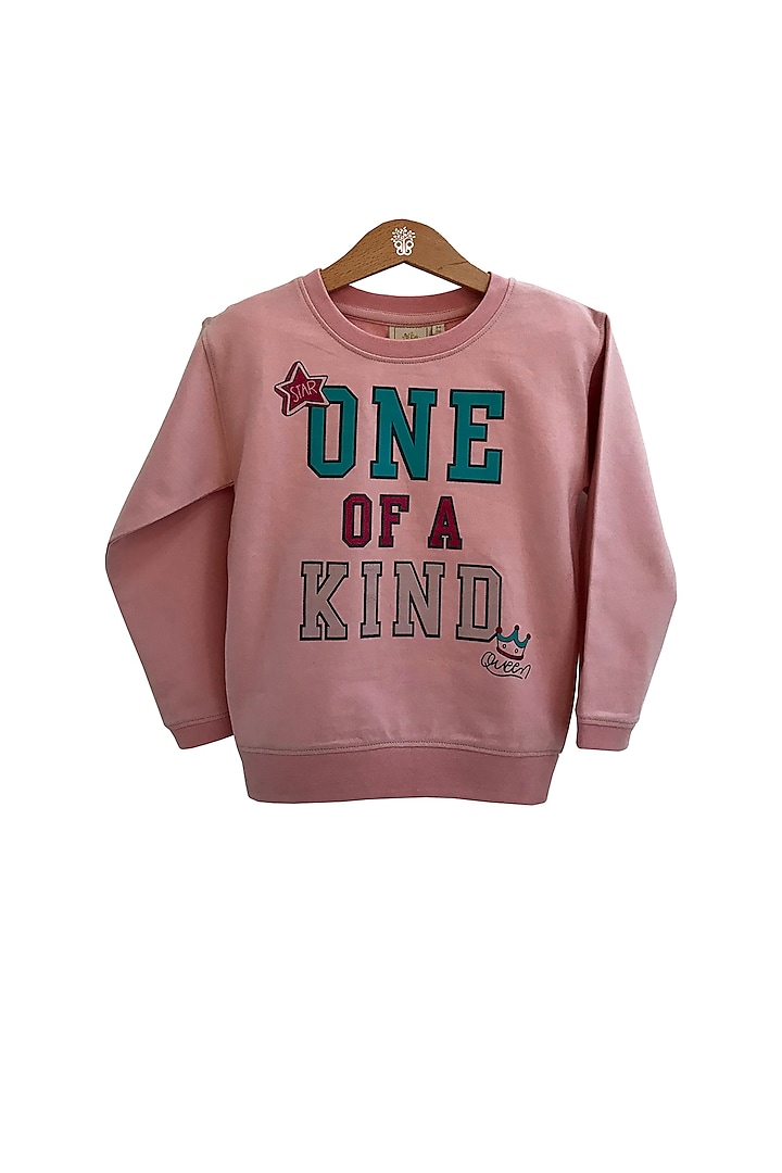 Pink Printed Sweat Tee For Girls by BYB PREMIUM at Pernia's Pop Up Shop