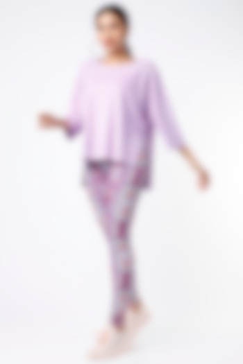 Lilac Polyester Top by Mira Rae