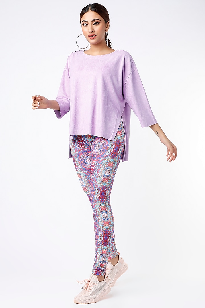Lilac Polyester Top by Mira Rae