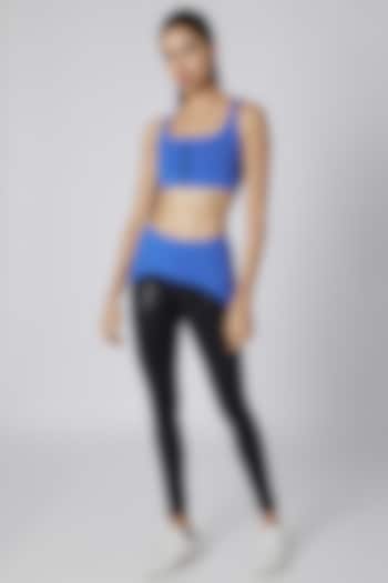 Cobalt Blue Polyester Sports Bra Design by Mira Rae at Pernia's Pop Up Shop  2024
