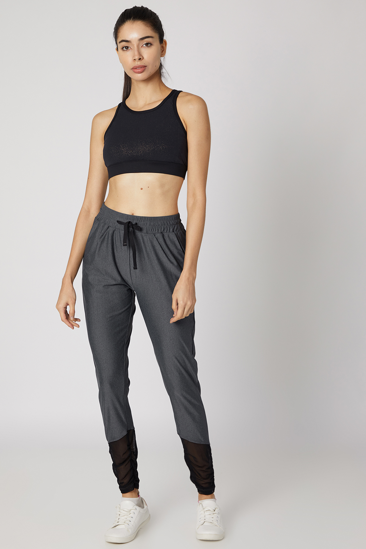 grey polyester joggers
