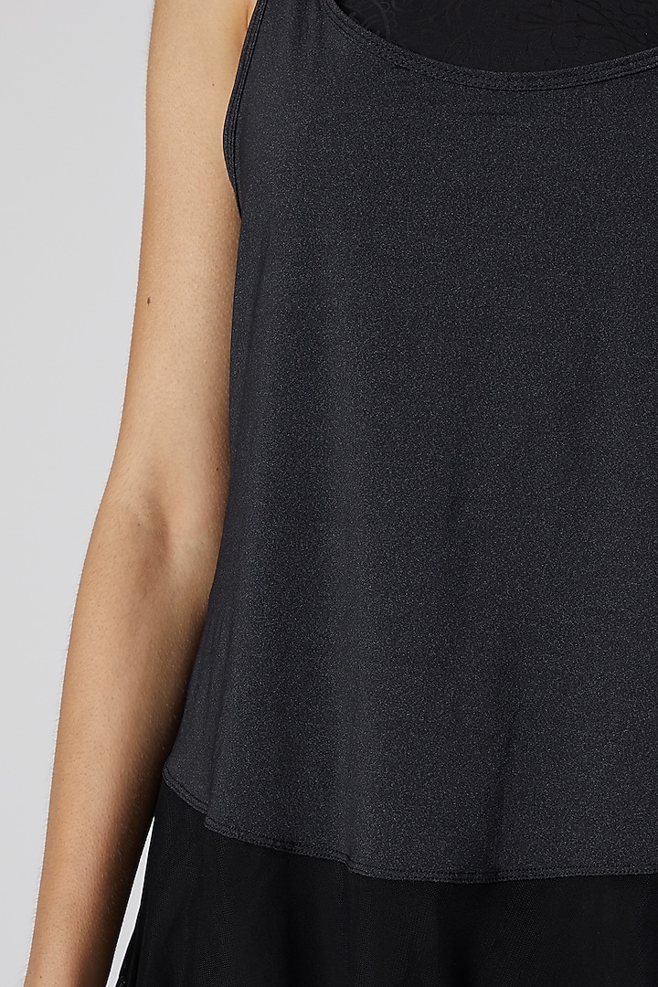 Black Polyester Tank Top by Mira Rae at Pernia's Pop Up Shop