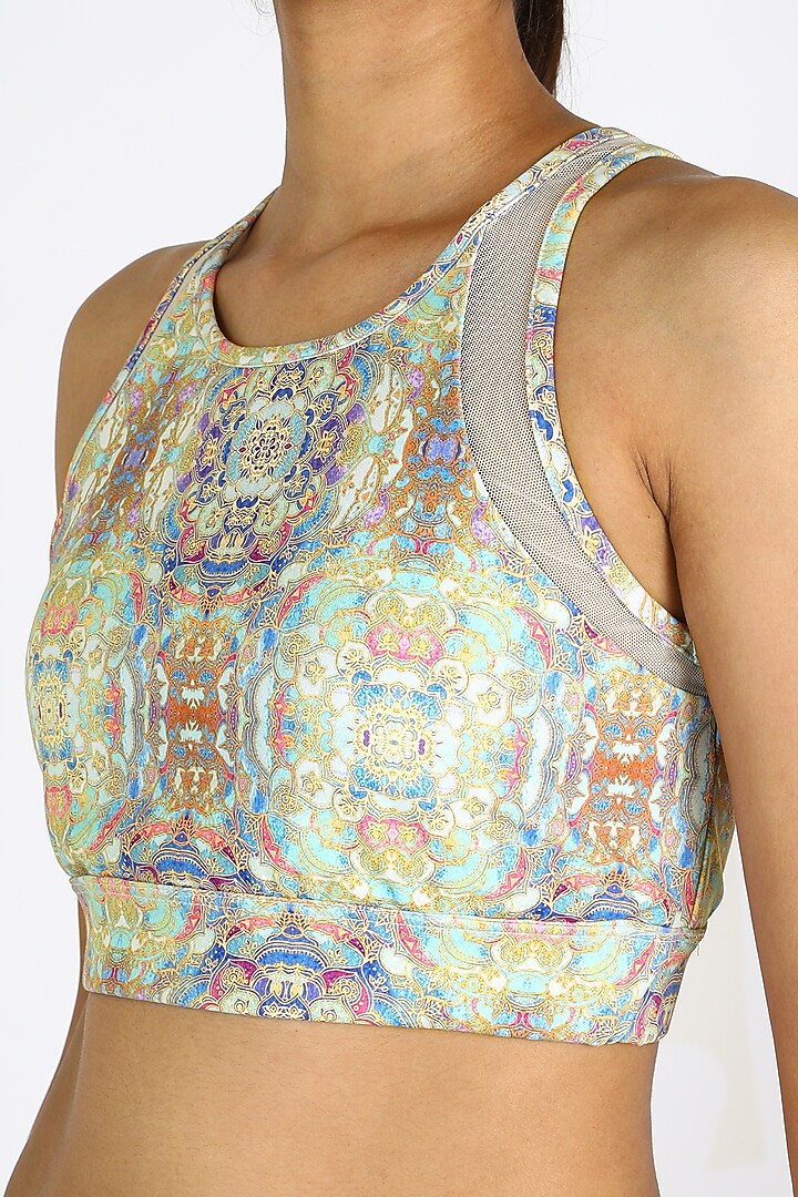 Grey Polyester Sports Bra by Mira Rae at Pernia's Pop Up Shop