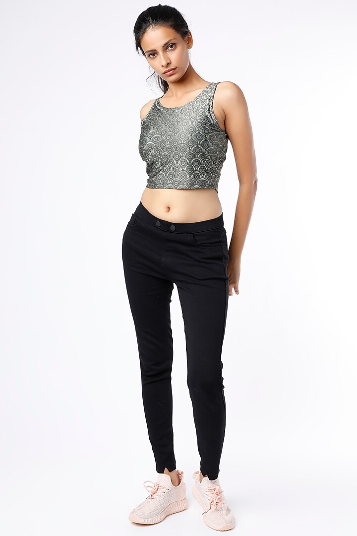 Grey Polyester Top by Mira Rae