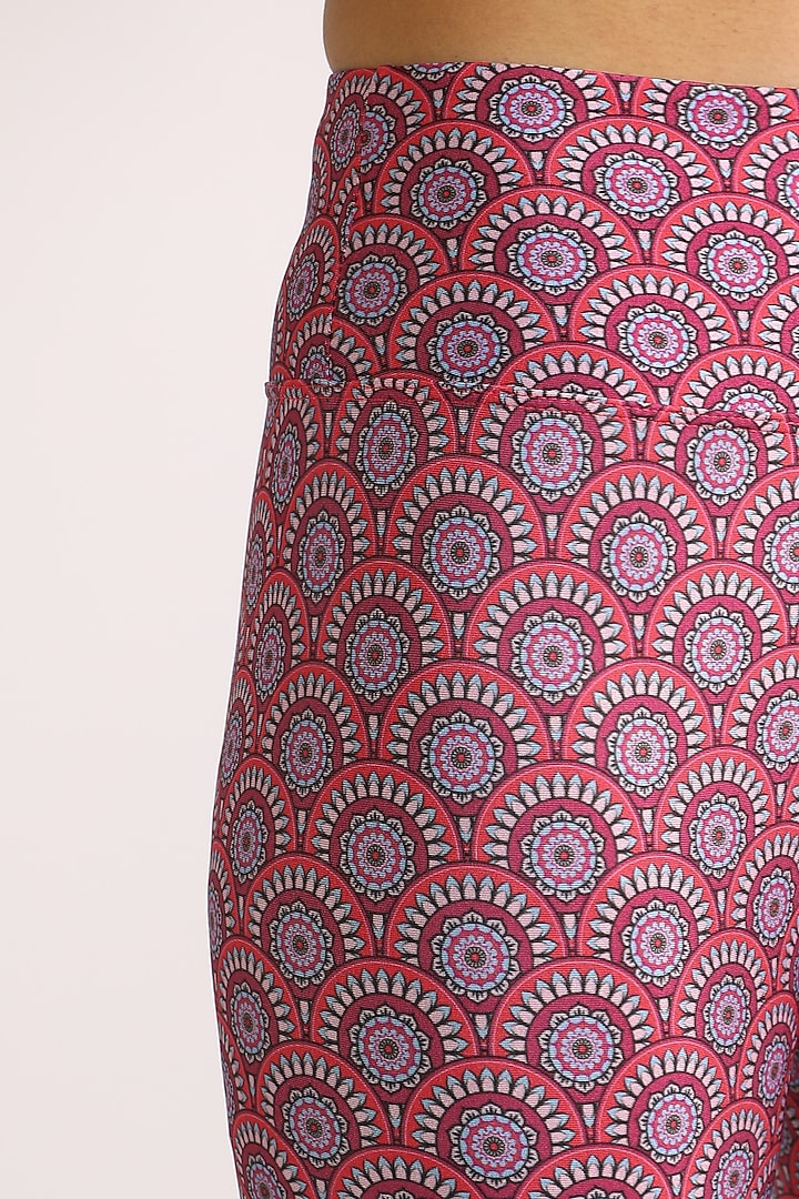 Pink Printed Leggings by Mira Rae at Pernia's Pop Up Shop