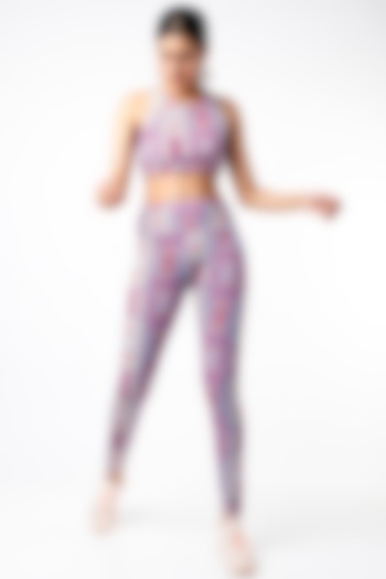 Purple Printed Leggings by Mira Rae at Pernia's Pop Up Shop