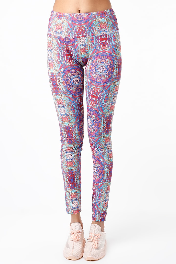 Purple Printed Leggings by Mira Rae at Pernia's Pop Up Shop