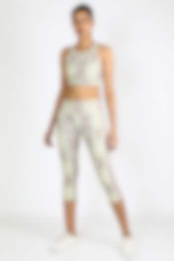 White Printed Capri Pants by Mira Rae at Pernia's Pop Up Shop