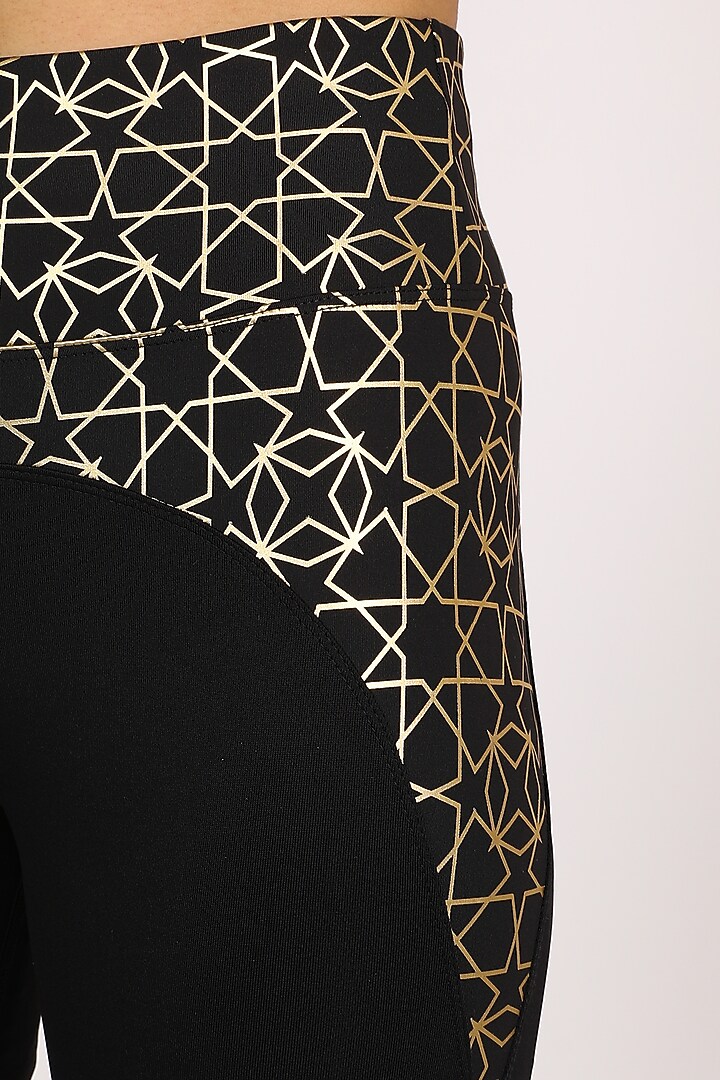 Black Printed Leggings by Mira Rae at Pernia's Pop Up Shop