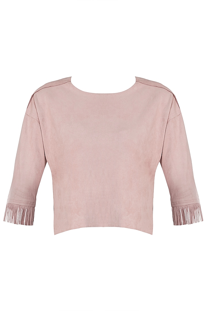 Pink fringes top by Mira rae