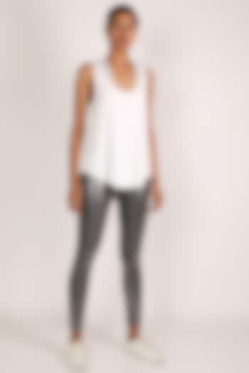 White Polyester Tank Top by Mira Rae at Pernia's Pop Up Shop