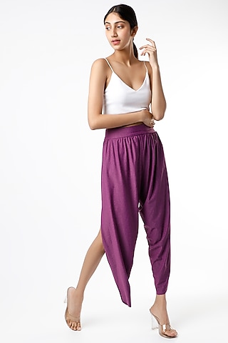 Purple Lycra Harem Pants by Mira Rae