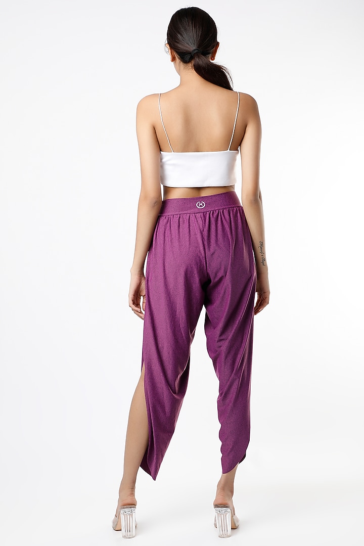 Purple Lycra Harem Pants by Mira Rae at Pernia's Pop Up Shop
